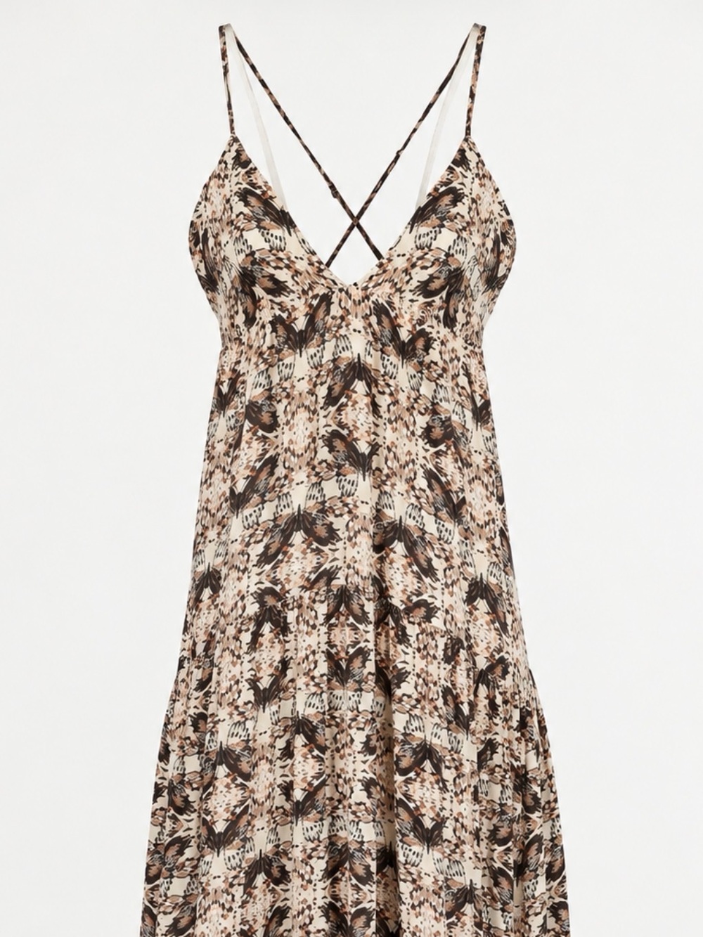 L’AGENCE neutrals silk maxi dress M/L